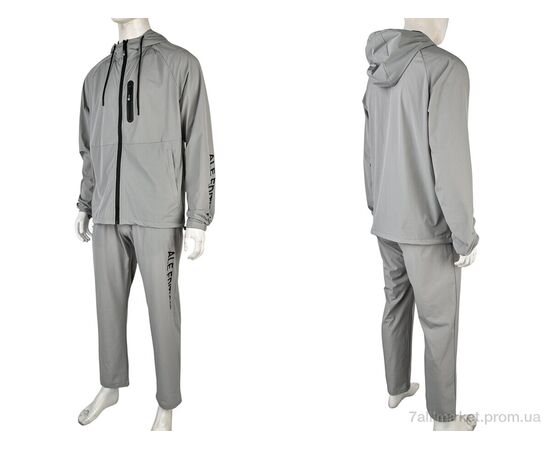 Фотография Спортивный костюм мужской Весна/осень 4101-A53-2 grey (5 шт. р.сетка M-3XL) "Мир" недорого оптом от прямого поставщика, изображение 3