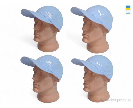 Кепка для мужчин Лето 0001 блакитний (4 шт. р.сетка 56-60) "Mabi" недорого оптом от прямого поставщика, изображение 2 Фотография Кепка для мужчин Лето 0001 блакитний (4 шт. р.сетка 56-60) "Mabi" недорого оптом от прямого поставщика, изображение 2