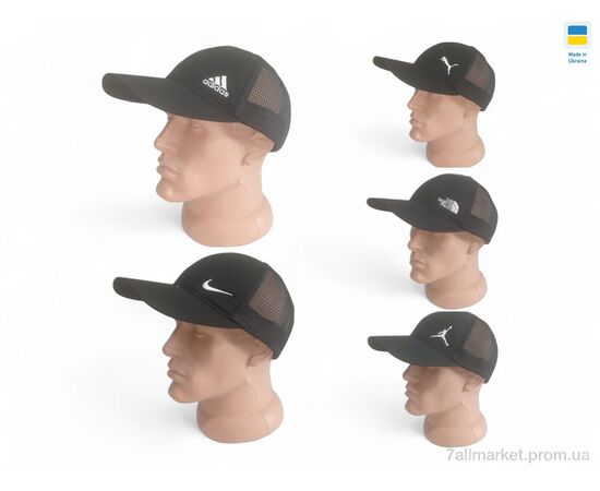 Кепка для мужчин Лето 0039 чорний (5 шт. р.сетка 56-62) "Mabi" недорого оптом от прямого поставщика, изображение 2 Фотография Кепка для мужчин Лето 0039 чорний (5 шт. р.сетка 56-62) "Mabi" недорого оптом от прямого поставщика, изображение 2