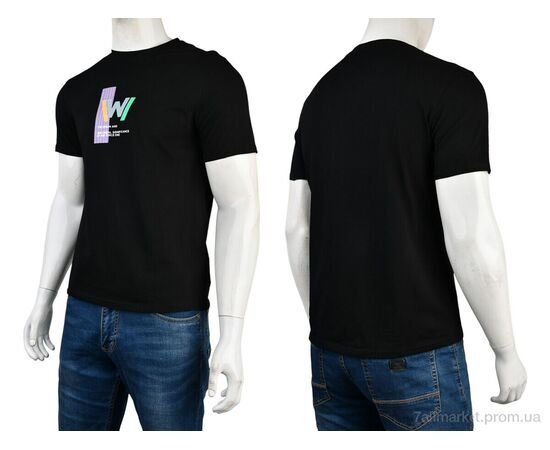Футболка чоловіча Літо 4117-NT48-21-1 black (5 шт. р.сітка48-56) "Мир" недорого оптом від прямого постачальника, зображення 3 Футболка чоловіча Літо 4117-NT48-21-1 black (5 шт. р.сітка48-56) "Мир" недорого оптом від прямого постачальника, зображення 3
