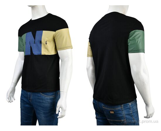 Футболка чоловіча Літо 4117-NT48-22-1 black (5 шт. р.сітка48-56) "Мир" недорого оптом від прямого постачальника, зображення 3 Футболка чоловіча Літо 4117-NT48-22-1 black (5 шт. р.сітка48-56) "Мир" недорого оптом від прямого постачальника, зображення 3