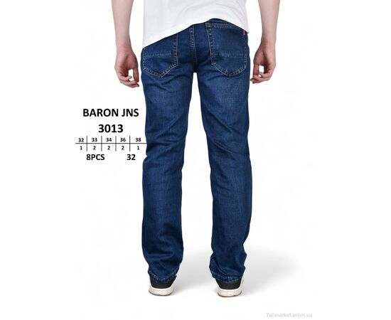 Джинси чоловічі Весна/осінь 3013 (8 шт. р.сітка32-38) "Baron" недорого оптом від прямого постачальника, зображення 3