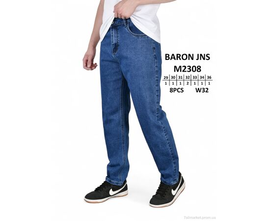 Джинси чоловічі Весна/осінь M2308 (8 шт. р.сітка29-36) "Baron" недорого оптом від прямого постачальника, зображення 2