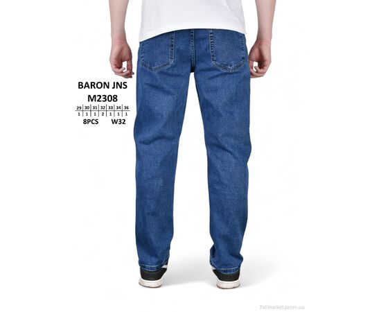 Джинси чоловічі Весна/осінь M2308 (8 шт. р.сітка29-36) "Baron" недорого оптом від прямого постачальника, зображення 3
