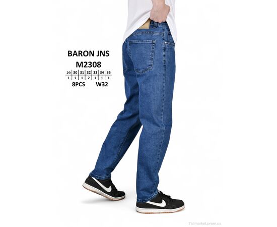 Джинси чоловічі Весна/осінь M2308 (8 шт. р.сітка29-36) "Baron" недорого оптом від прямого постачальника, зображення 4