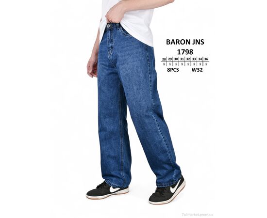 Джинси чоловічі Весна/осінь 1798 (8 шт. р.сітка28-36) "Baron" недорого оптом від прямого постачальника, зображення 2