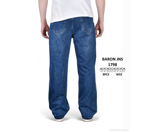 Джинси чоловічі Весна/осінь 1798 (8 шт. р.сітка28-36) "Baron" недорого оптом від прямого постачальника, зображення 3