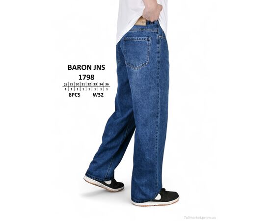 Джинси чоловічі Весна/осінь 1798 (8 шт. р.сітка28-36) "Baron" недорого оптом від прямого постачальника, зображення 4