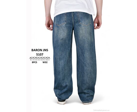 Джинси чоловічі Весна/осінь 5107 (8 шт. р.сітка28-36) "Baron" недорого оптом від прямого постачальника, зображення 3