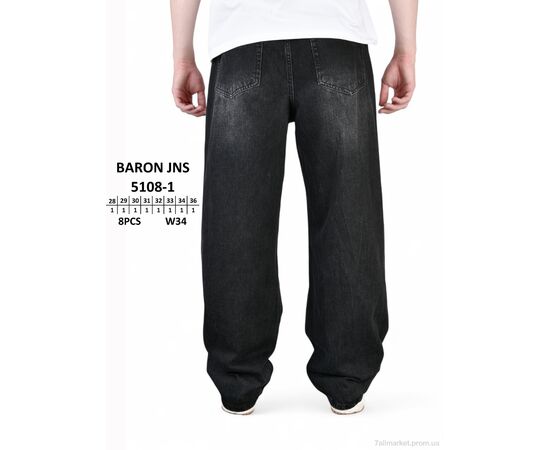Джинси чоловічі Весна/осінь 5108-1 (8 шт. р.сітка28-36) "Baron" недорого оптом від прямого постачальника, зображення 3 Джинси чоловічі Весна/осінь 5108-1 (8 шт. р.сітка28-36) "Baron" недорого оптом від прямого постачальника, зображення 3