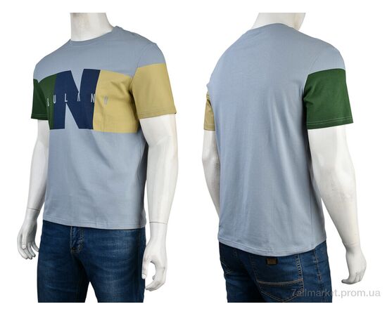 Фотография Футболка мужская Лето 4117-NT48-22-5 blue (5 шт. р.сетка 48-56) "Мир" недорого оптом от прямого поставщика, изображение 3