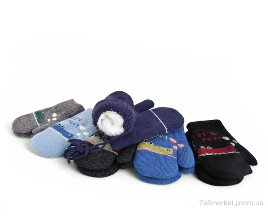 Фотография Варежки детские  J1012 mix (12 шт. р.сетка 2-4) "TUZZI" недорого оптом от прямого поставщика, изображение 2