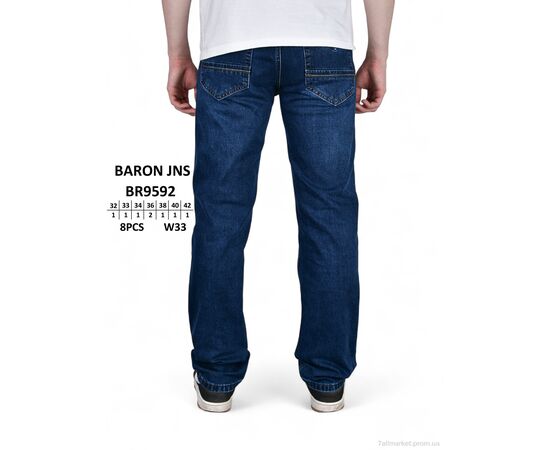 Фотография Джинсы мужские Весна/осень BR9592 (8 шт. р.сетка 32-42) "Baron" недорого оптом от прямого поставщика, изображение 3