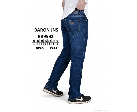 Фотография Джинсы мужские Весна/осень BR9592 (8 шт. р.сетка 32-42) "Baron" недорого оптом от прямого поставщика, изображение 4