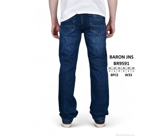 Джинси чоловічі Весна/осінь BR9591 (8 шт. р.сітка32-40) "Baron" недорого оптом від прямого постачальника, зображення 3