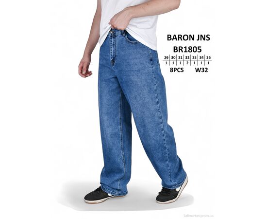 Джинси чоловічі Весна/осінь BR1805 (8 шт. р.сітка29-36) "Baron" недорого оптом від прямого постачальника, зображення 3