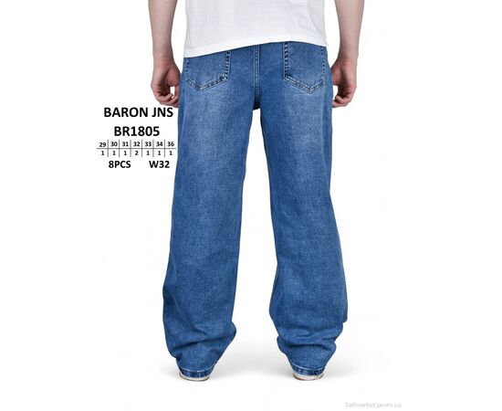 Джинси чоловічі Весна/осінь BR1805 (8 шт. р.сітка29-36) "Baron" недорого оптом від прямого постачальника, зображення 4