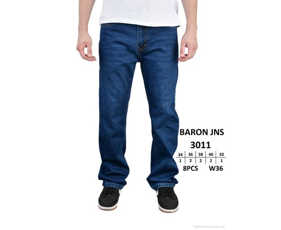 Джинси чоловічі Весна/осінь 3011 (8 шт. р.сітка34-42) "Baron" недорого оптом від прямого постачальника, зображення 3