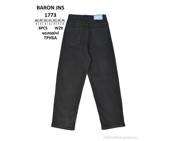Джинси чоловічі Весна/осінь 1773 ТРУБА (8 шт. р.сітка28-34) "Baron" недорого оптом від прямого постачальника, зображення 2