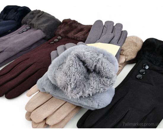 Рукавички жіночі Зима 279-2 mix (12 шт. р.сітка6,5-8,5) "CAP" недорого оптом від прямого постачальника, зображення 2