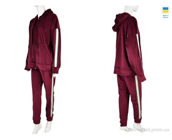 Спортивний костюм жіночий Зима 006-6 bordo (4 шт. р.сітка52-58) "Banko" недорого оптом від прямого постачальника, зображення 3 Спортивний костюм жіночий Зима 006-6 bordo (4 шт. р.сітка52-58) "Banko" недорого оптом від прямого постачальника, зображення 3