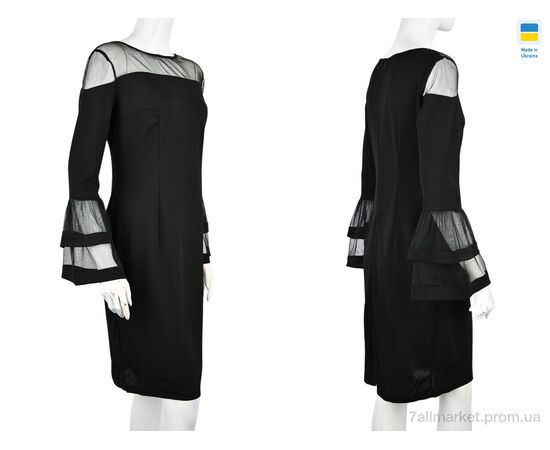 Платье женское Весна/осень 912 чорний (2 шт. р.сетка 36-40) "Vande Grouff" недорого оптом от прямого поставщика, изображение 3 Фотография Платье женское Весна/осень 912 чорний (2 шт. р.сетка 36-40) "Vande Grouff" недорого оптом от прямого поставщика, изображение 3
