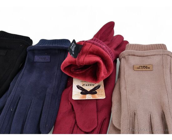 Рукавички жіночі Зима 165 замш mix (10 шт. р.сітка6,5-8,5) "PAIDI" недорого оптом від прямого постачальника, зображення 2 Рукавички жіночі Зима 165 замш mix (10 шт. р.сітка6,5-8,5) "PAIDI" недорого оптом від прямого постачальника, зображення 2