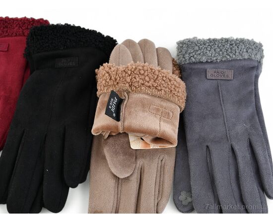 Рукавички жіночі Зима 189 замш mix (10 шт. р.сітка6,5-8,5) "PAIDI" недорого оптом від прямого постачальника, зображення 2 Рукавички жіночі Зима 189 замш mix (10 шт. р.сітка6,5-8,5) "PAIDI" недорого оптом від прямого постачальника, зображення 2