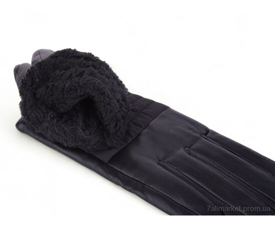 Чоловічі рукавиці Зима 26 шкіра-плащівка black (10 шт. р.сітка11-13) "PAIDI" недорого оптом від прямого постачальника, зображення 2