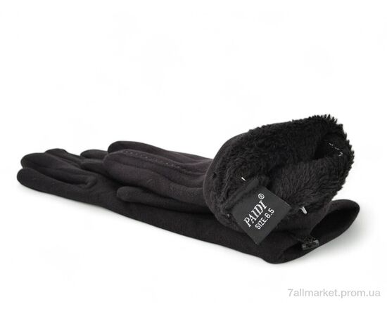 Рукавички жіночі Зима 68-5 пальто black (10 шт. р.сітка6,5-8,5) "PAIDI" недорого оптом від прямого постачальника, зображення 2
