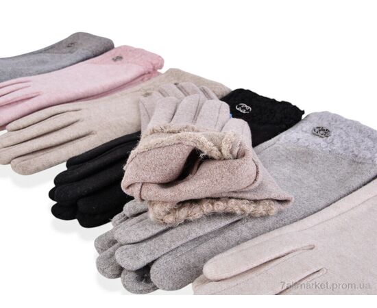 Рукавички жіночі Зима B32-31 (кашемір-тедді) mix (12 шт. р.сітка6,5-8,5) "TUZZI" недорого оптом від прямого постачальника, зображення 2