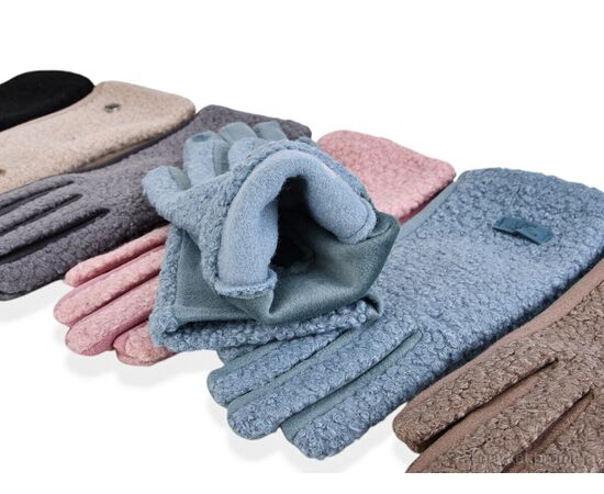 Рукавички жіночі Зима B18 (тедді-плюш) mix (12 шт. р.сітка6,5-8,5) "TUZZI" недорого оптом від прямого постачальника, зображення 2