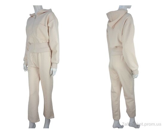 Фотография Спортивный костюм женский Весна/осень WLT4366 beige (4 шт. р.сетка S-XL) "Fabullok" недорого оптом от прямого поставщика, изображение 3