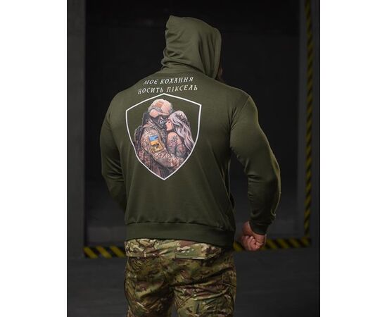 Худи чоловічий 690 khaki р.M-3XL "Madoka" недорого оптом від прямого постачальника, зображення 2