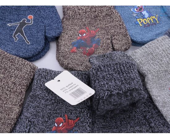 Фотография Варежки детские Зима 2365S mix (12 шт. р.сетка 2-3) "KUINH" недорого оптом от прямого поставщика, изображение 2