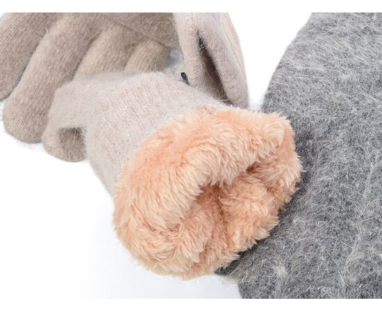 Рукавички жіночі Зима 7103 ангора хутро mix (12 шт. р.сіткаOne size) "TUZZI" недорого оптом від прямого постачальника, зображення 2