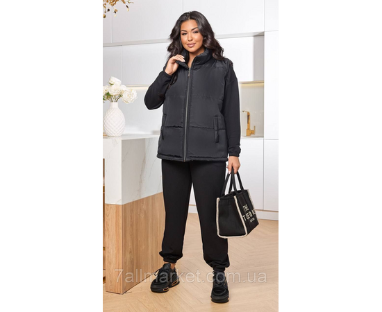 Костюм 2-ка жіночий спортивний рубчик + латавка (46-60) "LADA" недорого від прямого постачальника, зображення 3