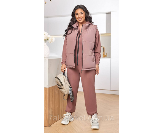 Костюм 2-ка жіночий спортивний рубчик + латавка (46-60) "LADA" недорого від прямого постачальника, зображення 2