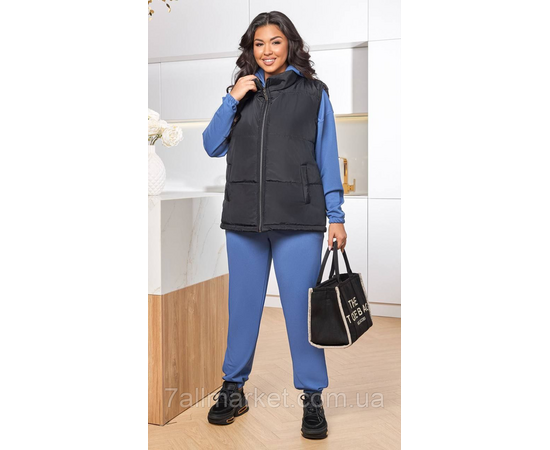 Костюм 2-ка жіночий спортивний рубчик + латавка (46-60) "LADA" недорого від прямого постачальника, зображення 3