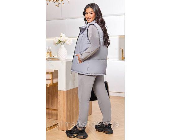 Костюм 3-ка жіночий спортивний велюр + латавка (46-60) "LADA" недорого від прямого постачальника, зображення 3