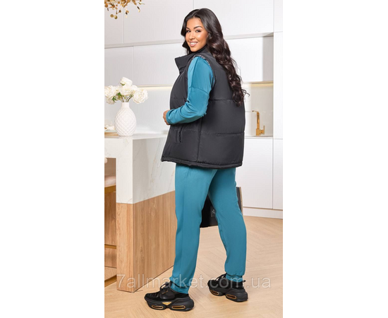 Фотография Костюм 3-ка женский спортивный велюр+плащевка (46-60) "LADA" недорого от прямого поставщика, изображение 3