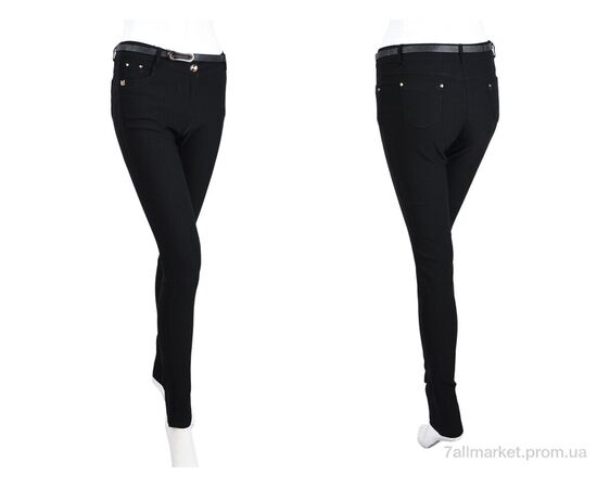 Жіночі брюки Весна/осінь 2676 (08954) black (6 шт. р.сітка25-30) "Obuvok" недорого оптом від прямого постачальника, зображення 3
