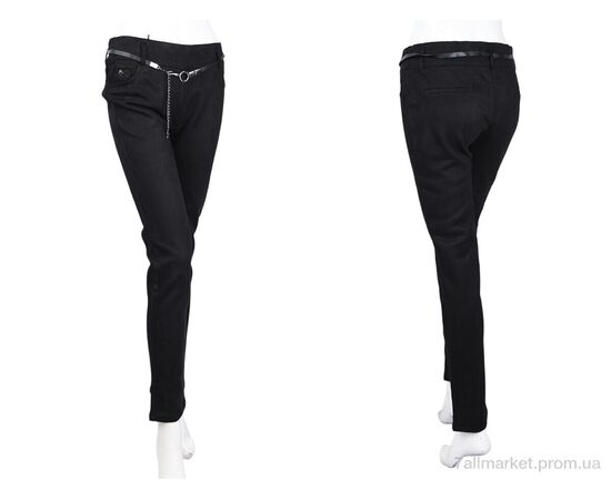 Жіночі брюки Весна/осінь 3314 black (08954) (6 шт. р.сітка25-30) "Obuvok" недорого оптом від прямого постачальника, зображення 3