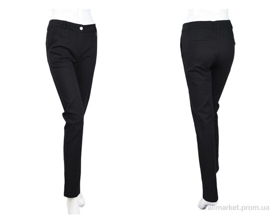 Жіночі брюки Весна/осінь 1754 black (08954) (6 шт. р.сітка25-30) "Obuvok" недорого оптом від прямого постачальника, зображення 3