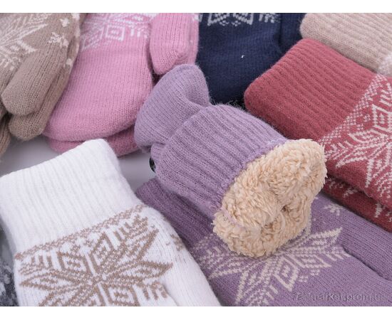 Рукавички для жінок Зима 1129 ж хутро mix (12 шт. р.сітка6,5-8,5) "TUZZI" недорого оптом від прямого постачальника, зображення 2