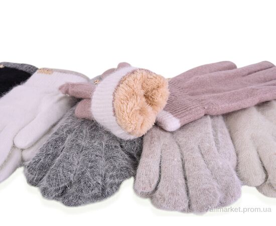 Фотография Перчатки женские Зима 7121 mix (12 шт. р.сетка 6,5-8,5) "KUINH" недорого оптом от прямого поставщика, изображение 2