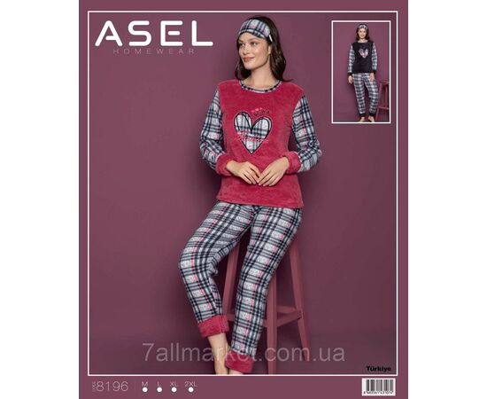 Фотография Пижама женская флис/махра Сердце  размеры M-2XL (2цв)  "MODY" купить недорого от прямого поставщика, изображение 2