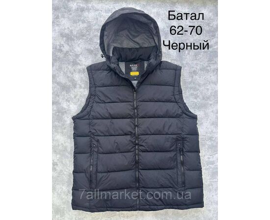 Жилетка чоловіча демісезонна, молодіжна/батал розміри 62-70 "SPORT" недорого від прямого постачальника, зображення 2