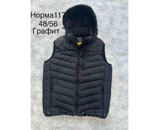 Жилетка чоловіча демісезонна, молодіжна розміри 48-56 (4 кв) "SPORT" недорого від прямого постачальника, зображення 2