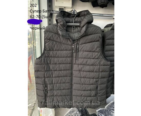 Жилетка демисезонная мужская стёганная Супер батал р-ры 62-70 (4цв) "NEW NOCE" недорого от прямого поставщика, изображение 3 Фотография Жилетка демисезонная мужская стёганная Супер батал р-ры 62-70 (4цв) "NEW NOCE" недорого от прямого поставщика, изображение 3
